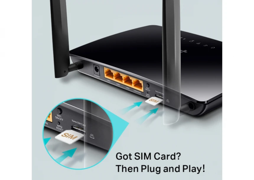 4G Router TP-LINK MR400 AC1200/4GLAN/SIM slot