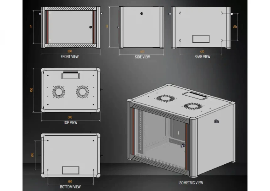 7U/19 rek orman nazidni Mirsan WTN07U45MN 600mm x 450mm x 423mm Crni