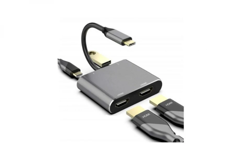 Adapter E-Green USB Tip C- 2xHDMI + USB 3.0+PD 60W (4 u 1)