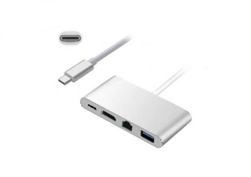 Adapter E-green USB(C)-HDMI+LAN+USB3+USB...
