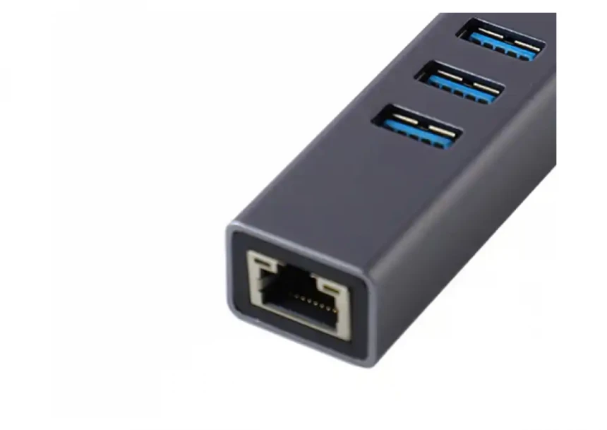 Adapter-konverter USB Tip C-3xUSB 3.0+RJ45 Linkom