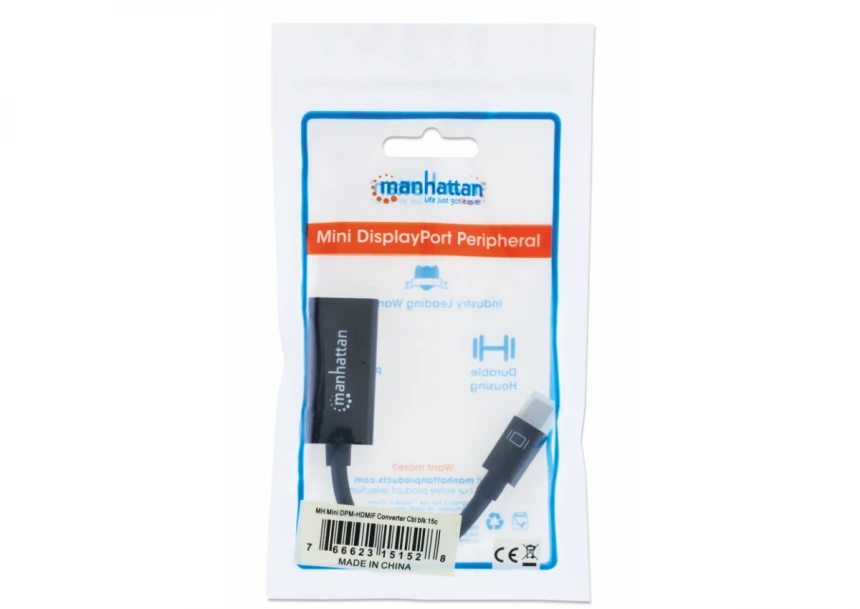 Adapter Manhattan 151528 Mini DisplayPort/M - HDMI 1080p Crni