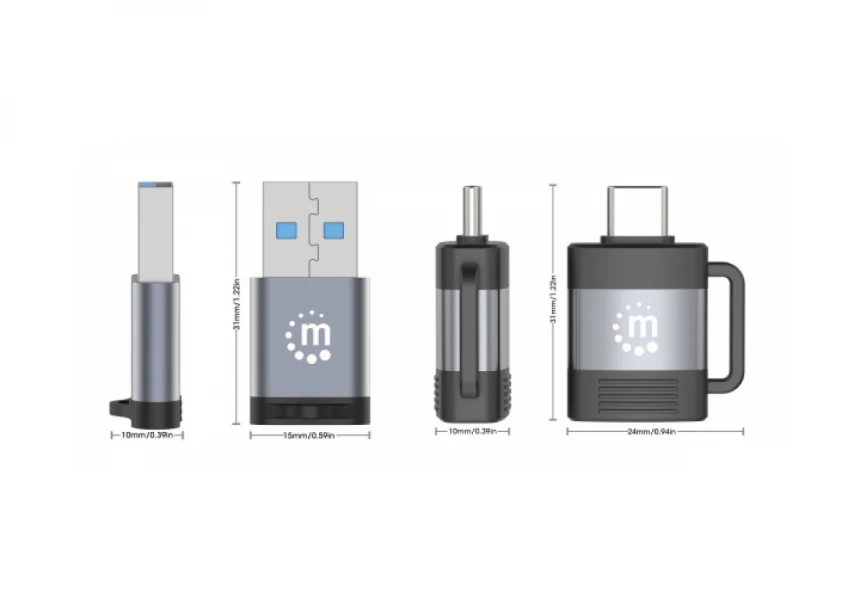 Adapter Manhattan 356329 USB 3.0 - USB-C M/F - F/M set 2 adaptera