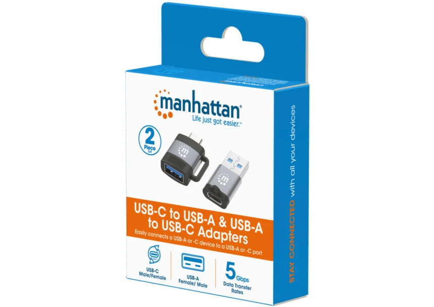 Adapter Manhattan 356329 USB 3.0 - USB-C M/F - F/M set 2 adaptera