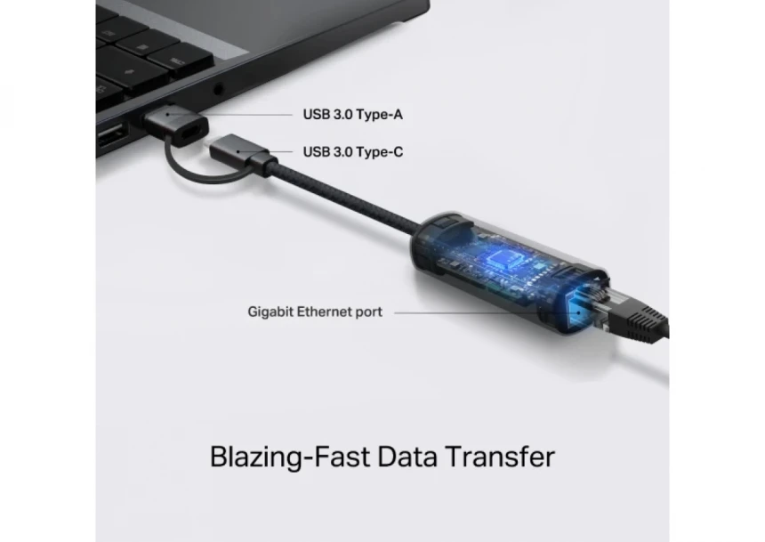 Adapter TP-LINK UE310C USB-C /USB-A  -  RJ 45 Gigabit Ethernet