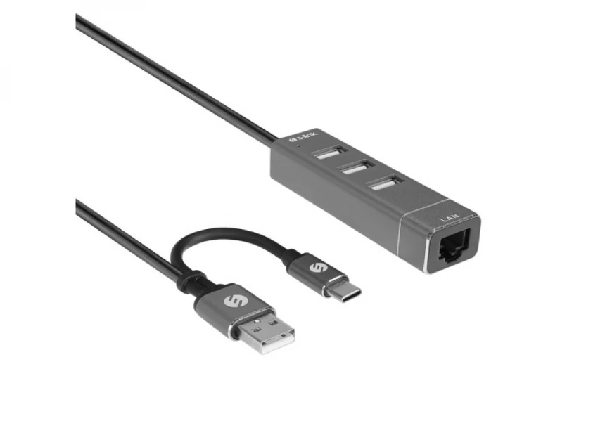 Adapter USB S-link SW-U222 USB 2.0/USB-C na LAN 10/100Mbps