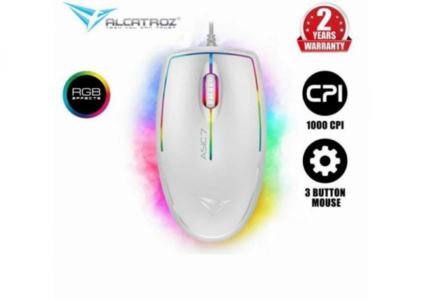 ALCATROZ Asic 7 RGB FX White Optical Mouse