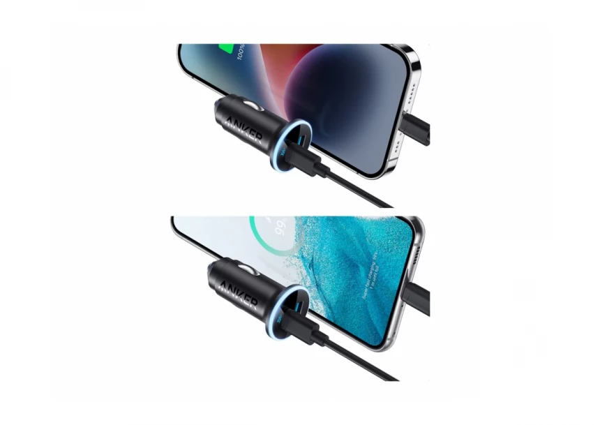 Anker autopunjač 52,5W Usb A+Type C crna