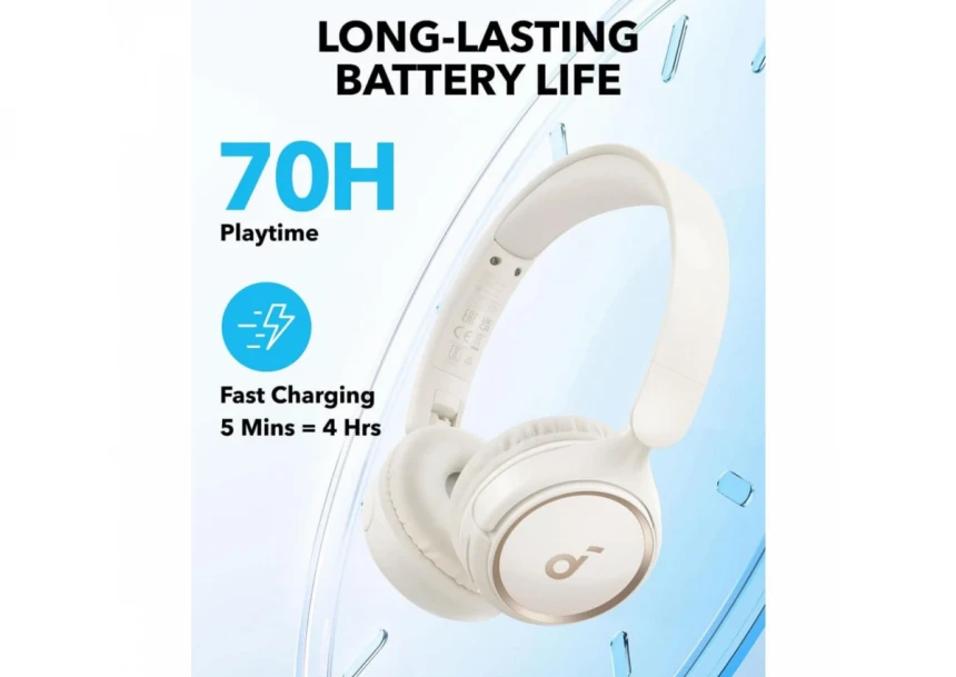 Anker Soundcore slušalice H30i + kabl type-A na type-C + AUX kabl bela