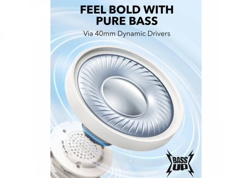 Anker Soundcore slušalice H30i + kabl type-A na type-C + AUX kabl bela