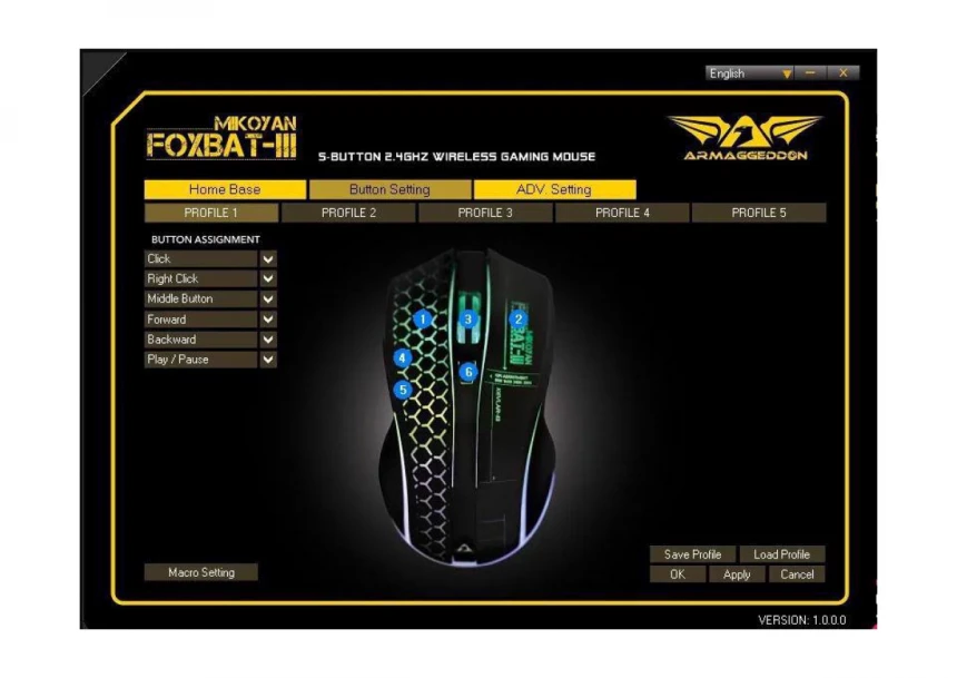 ARMAGGEDDON Mikoyan Foxbat 3 Wireless Optical Gaming Mouse Kevlar-13