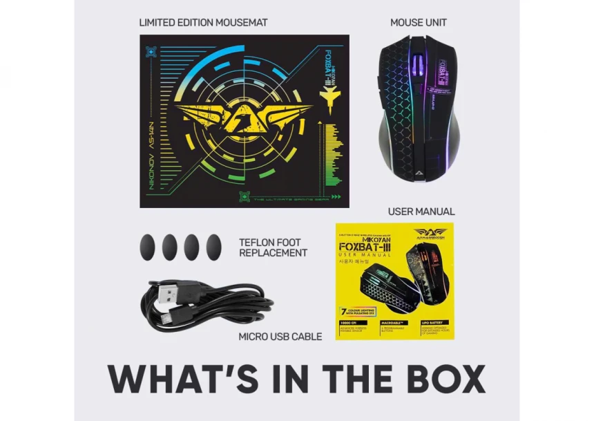 ARMAGGEDDON Mikoyan Foxbat 3 Wireless Optical Gaming Mouse Kevlar-13