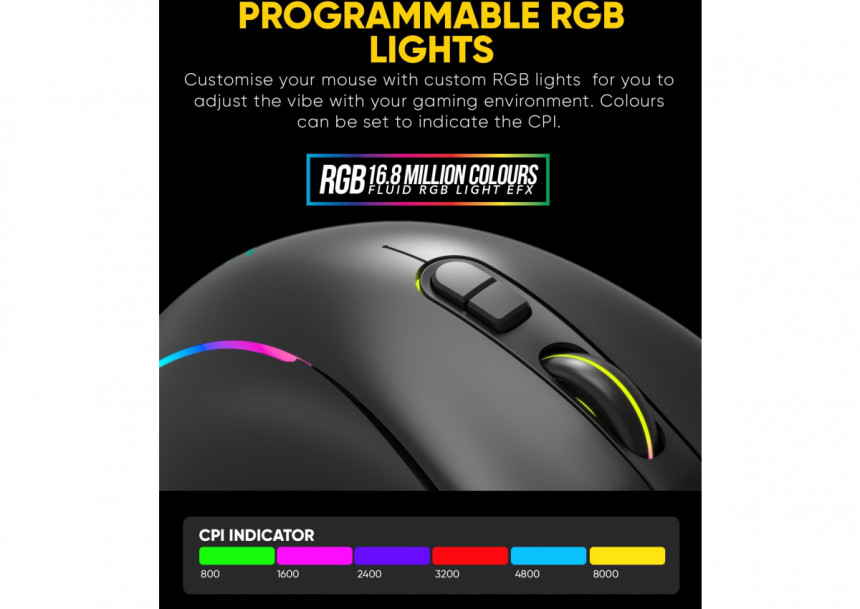 ARMAGGEDDON  Raven V RGB Pro Gaming miš USB optički