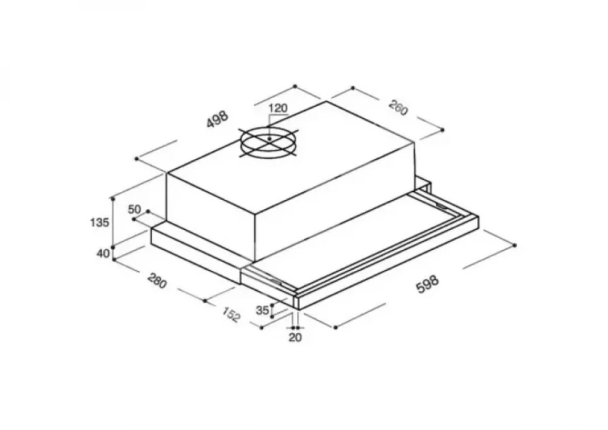 Aspirator Beko CTB 6407 W širina 60cm/kapacitet 275m3