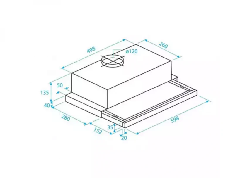 Aspirator Beko CTB6250B širina 60cm/kapacitet 440m3