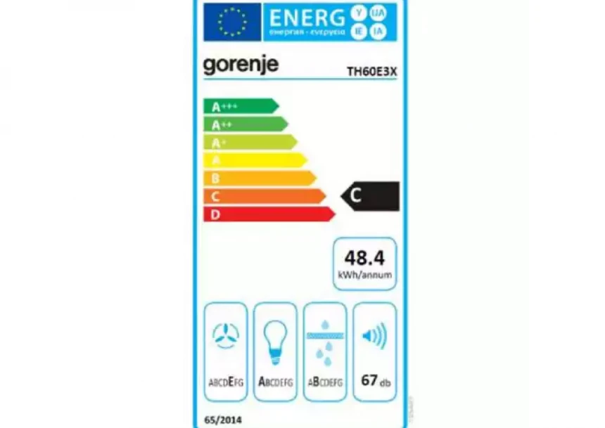 Aspirator Gorenje TH60E3X širina 60cm/kapacitet 350m3