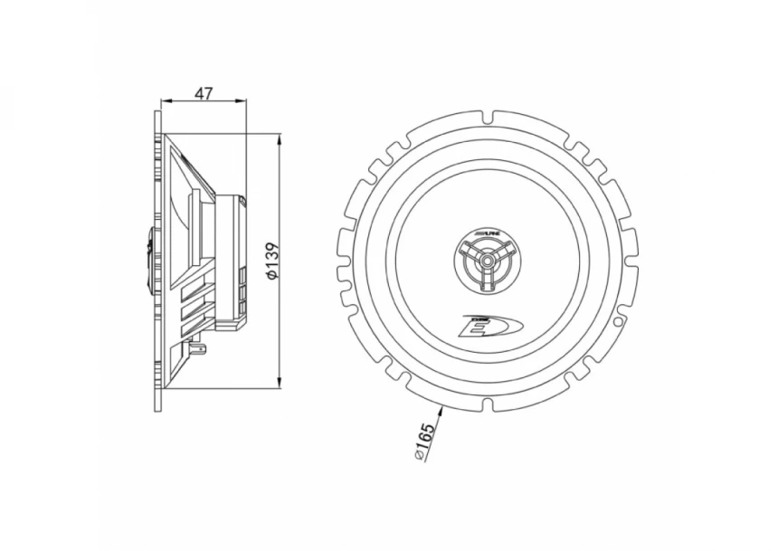 Auto zvučnici 165mm 2x40W SXE-1725S