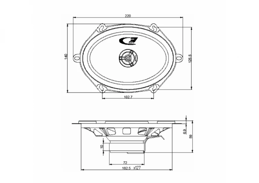Auto zvučnici 5x7" 2x35W SXE-5725S