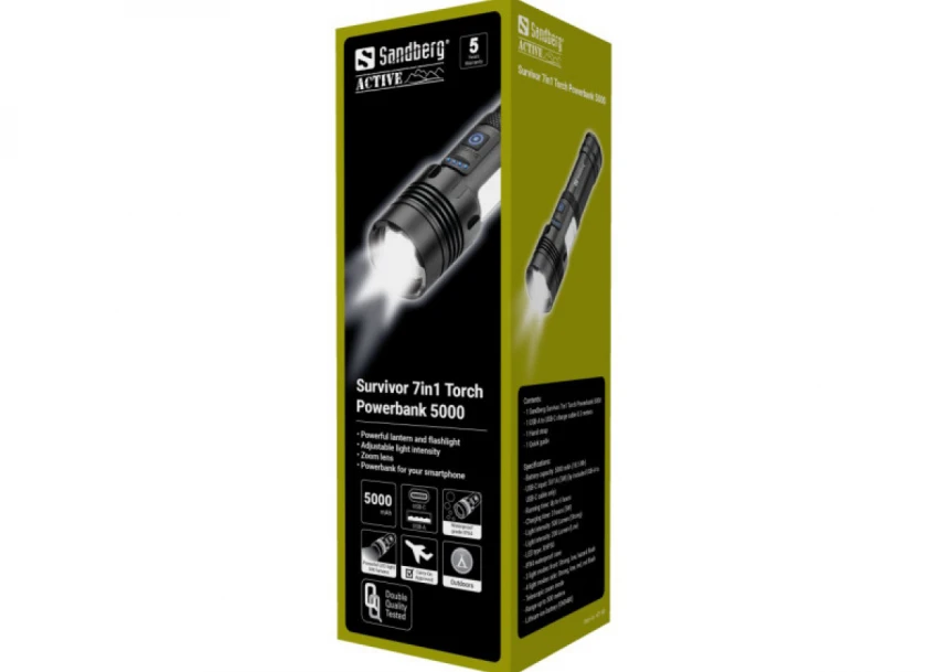 Baterijska lampa i powebank Sandberg Survivor 7u1 5000 421-08