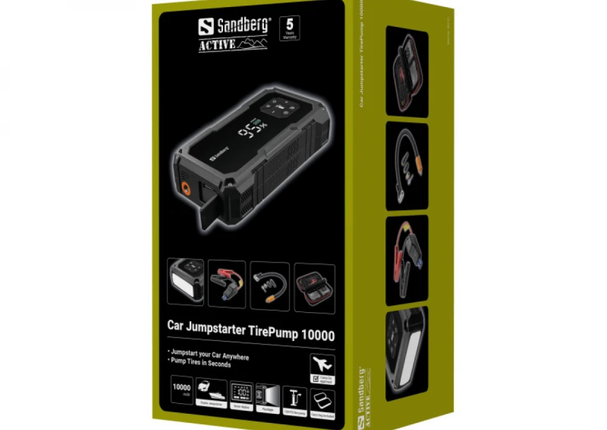 Baterijski kompresor/powerbank Sandberg 421-21 Jumpstarter 10000mAh/lampa