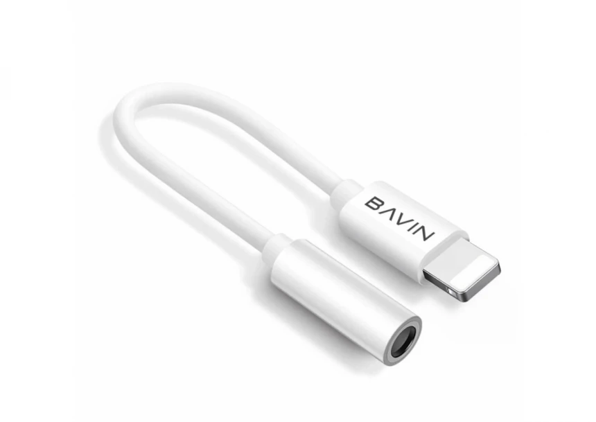 Bavin adapter AUX-19 lightning na 3.5mm bela