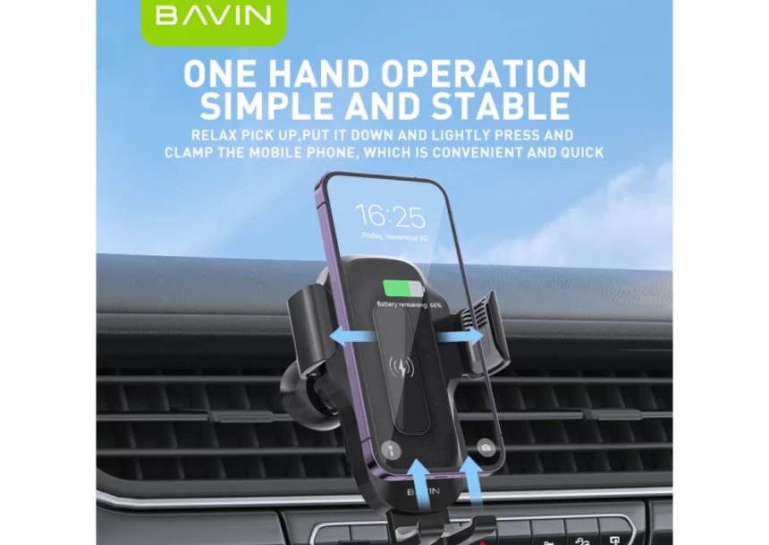 Bavin auto držač/wirelees punjač 15W