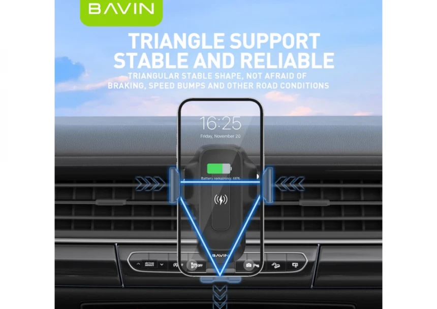 Bavin auto držač/wirelees punjač 15W