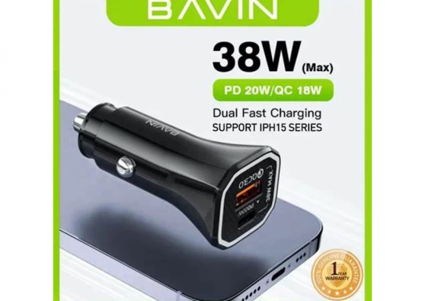 Bavin auto punjač max 38W PD20W+ QC3.0 U...