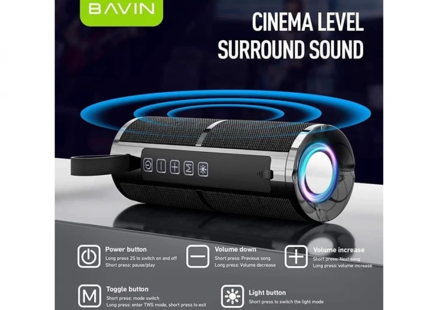 Bavin bluetooth zvučnik 8W crvena