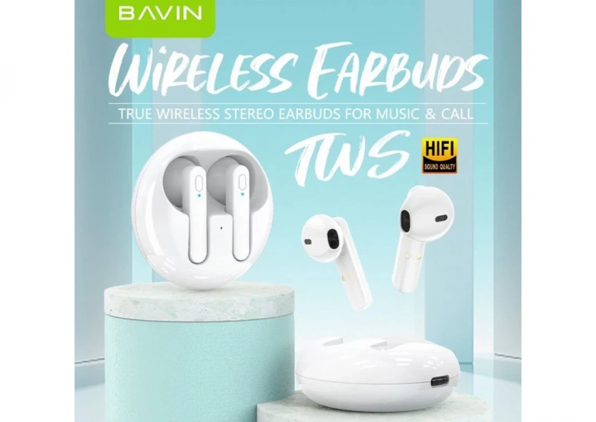 Bavin Earbuds Wireless slušalice + kabl type-C bela