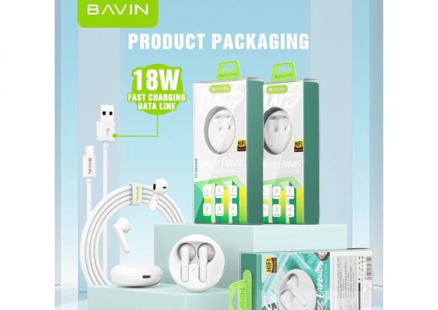 Bavin Earbuds Wireless slušalice + kabl type-C bela