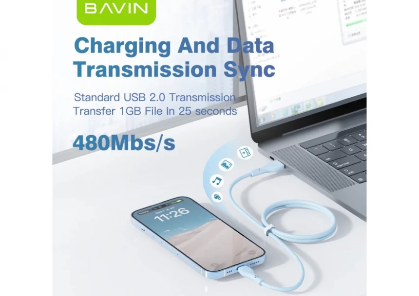 Bavin kabl 18W 1m type-A na Micro bela