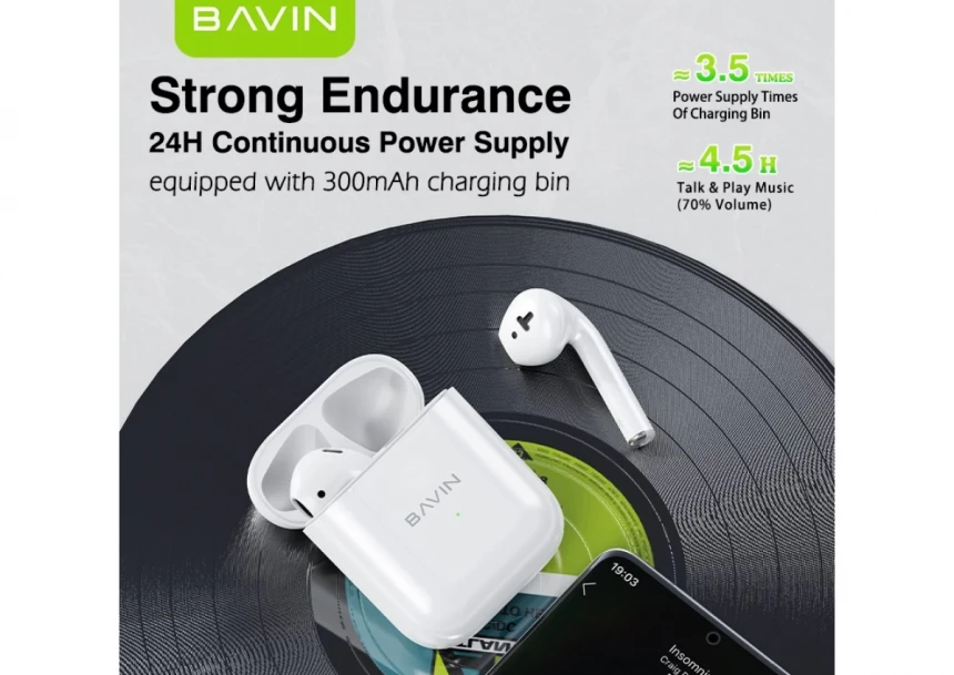 Bavin slušalice AirPods + kabl lightning bela