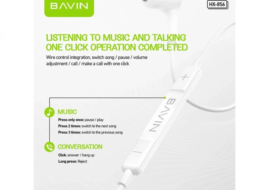 Bavin slušalice lightning bela