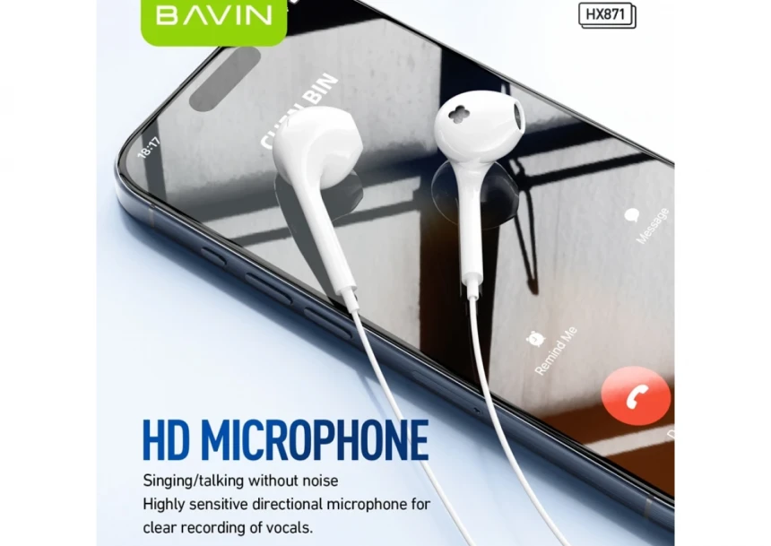 Bavin slušalice Type-C bela