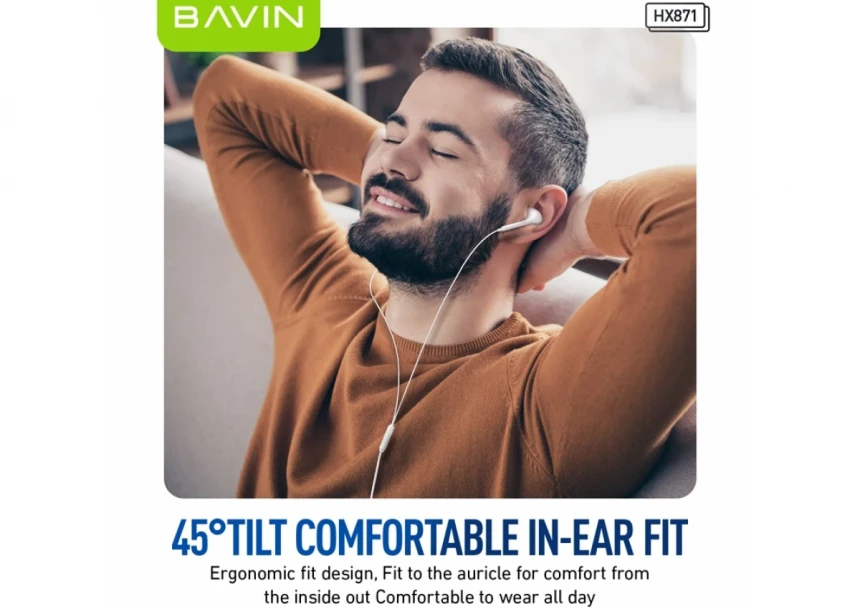 Bavin slušalice Type-C bela