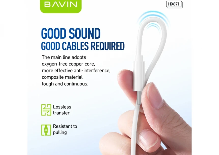 Bavin slušalice Type-C bela