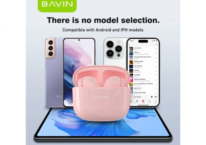 Bavin slušalice wireless earbuds crna