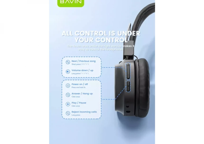 Bavin Wireless slušalice crna