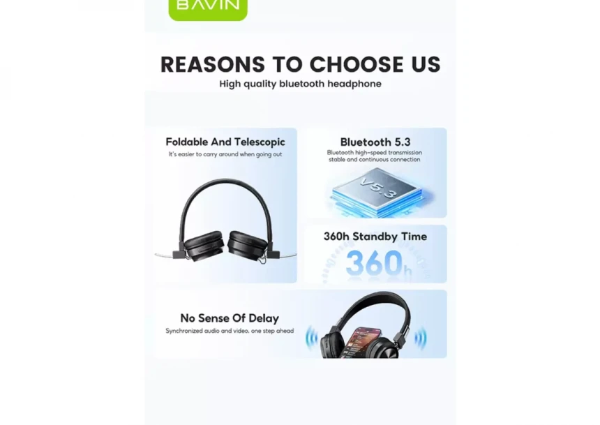 Bavin Wireless slušalice crna