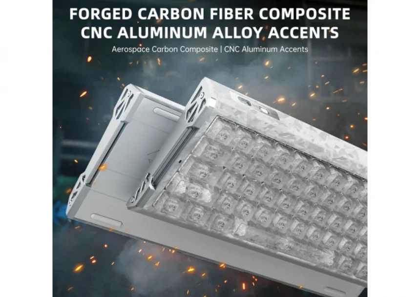 Bežična gaming tastatura Attack Shark R68HE Magnetic Switches/RT/Snap Tap/DKS/MT/TGL/Ice Ninja