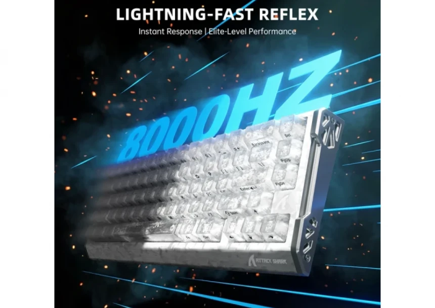 Bežična gaming tastatura Attack Shark R68HE Magnetic Switches/RT/Snap Tap/DKS/MT/TGL/Ice Ninja