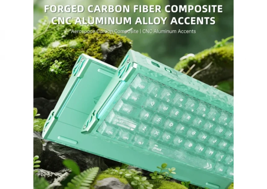 Bežična gaming tastatura Attack Shark R68HE Magnetic Switches/RT/Snap Tap/DKS/MT/TGL/Lake Green