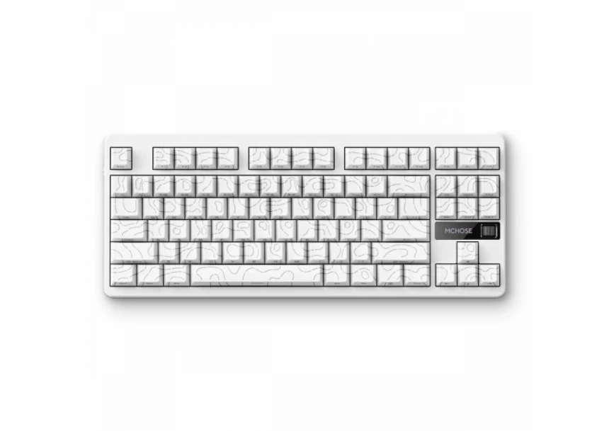 Bežična gaming tastatura MCHOSE G87 Mehanička white topographic