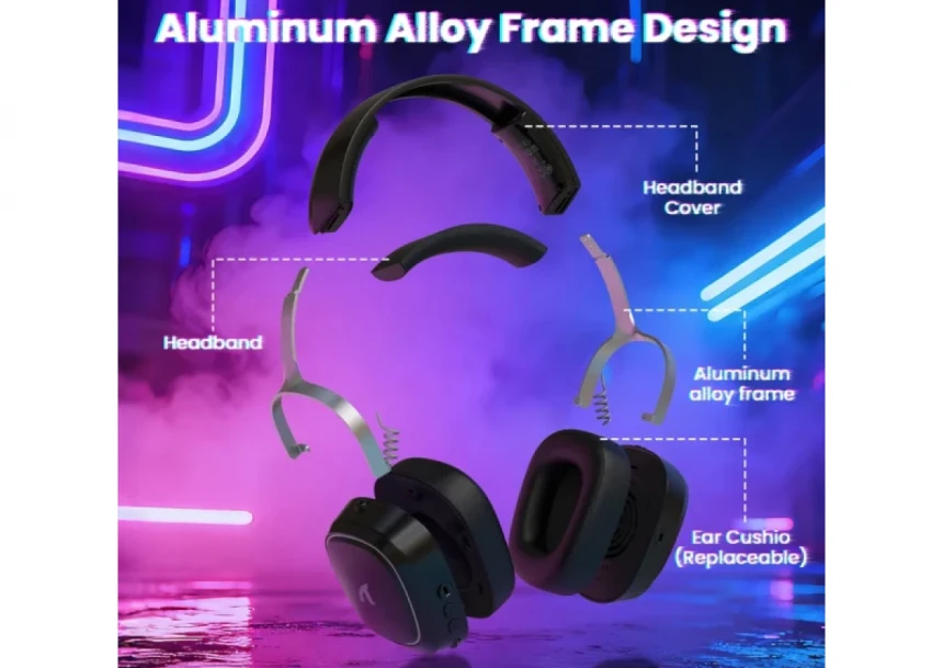 Bežične gaming slušalice Attack Shark G800 50mm/3D Surround/TriMode/Aluminium/Black