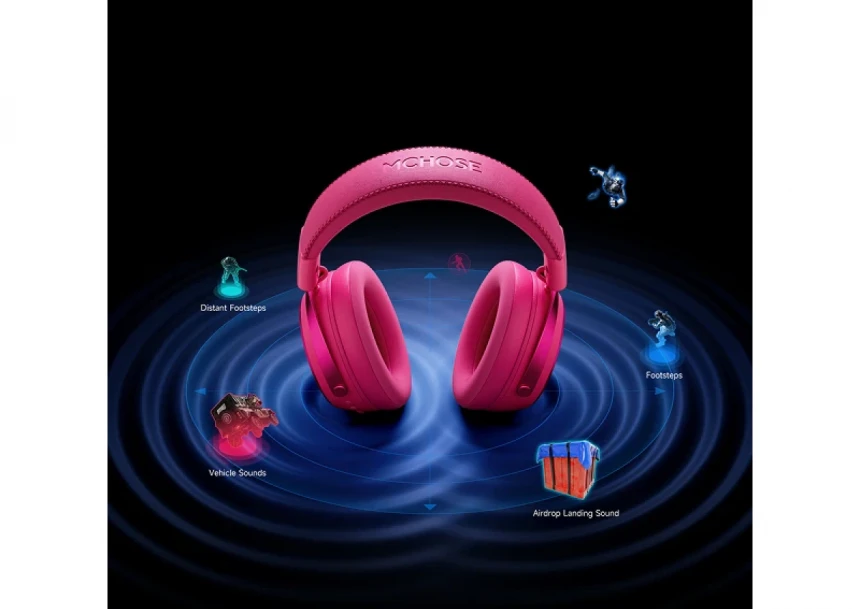 Bežične gaming slušalice MCHOSE X9 rose red
