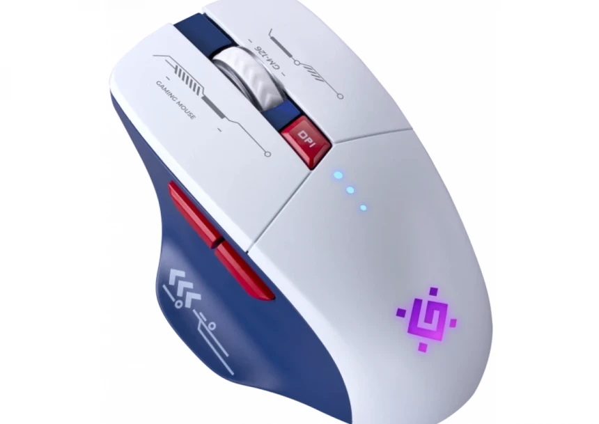 Bežični Gaming miš Defender Tisa GM-126 Belo plavi/LED/7D/2.4+BT/1600dp
