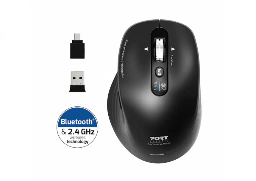 Bežični miš Port Designs Business 2.4 GHz Bluetooth punjivi
