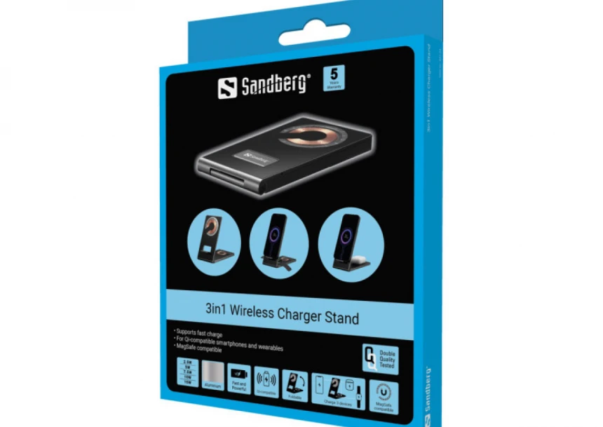 Bežični punjač Sandberg 441-54 3u1 15W/Aluminium/USB-C