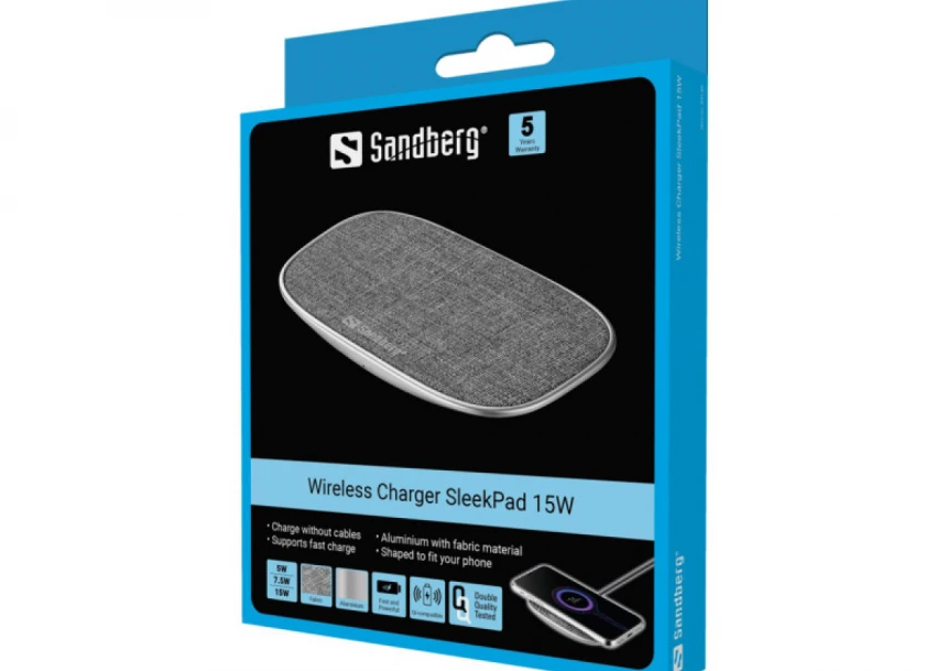 Bežični punjač Sandberg SleekPad 441-60 15W/Aluminium/USB-C